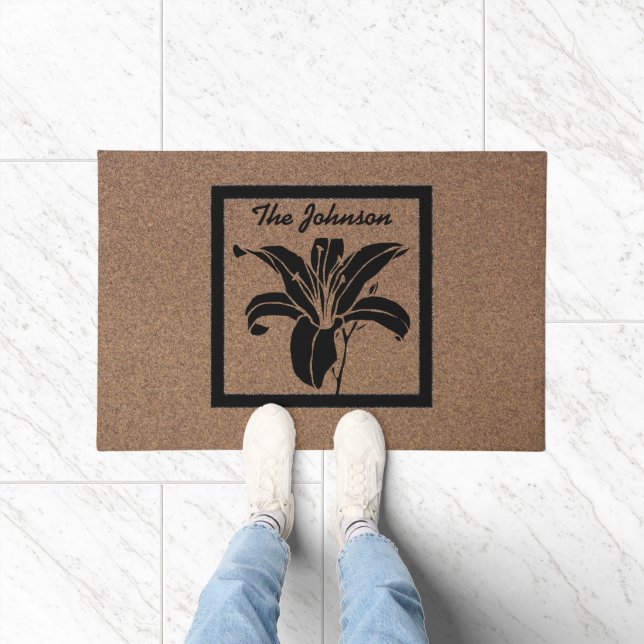 Paillasson Élégance florale : mat de porte personnalisé (Intérieur)