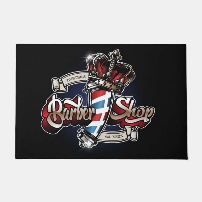 Paillasson Elégant Barbershop Crown Personnalisez 24" x 36" (Devant)