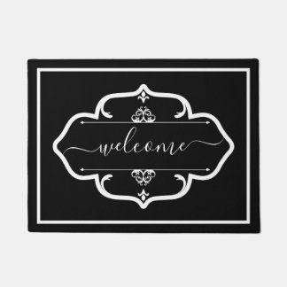 Paillasson Elegant Black White Custom Decorated welcome
