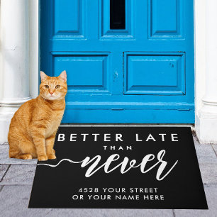 Paillasson Elégant Funny Welcome Black White manuscrit Typo