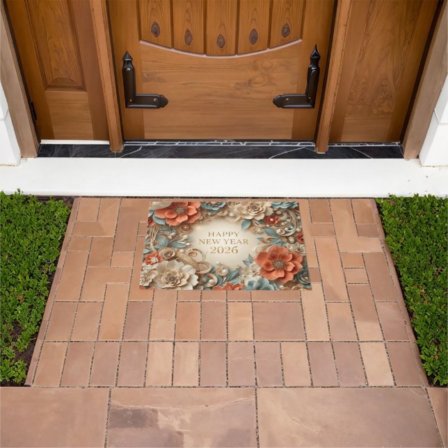 Paillasson elegant happy new year 2026 welcome mat (De plein air)