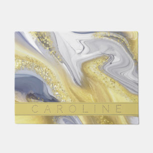 Paillasson Elégant jaune gris or marbre Nom de l'effet