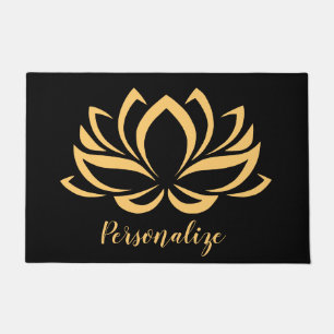 Paillasson Elégant Lotus or Fleur Zen Yoga Monogramme 