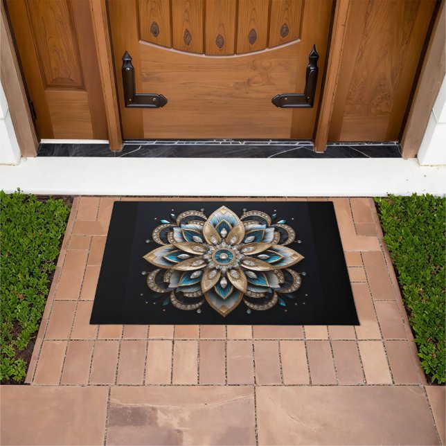 Paillasson Elégant Mandala Design Porte Mat (De plein air)