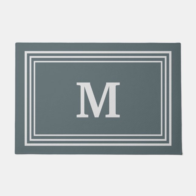 Paillasson Élégant mat Monogramme Gris (Devant)