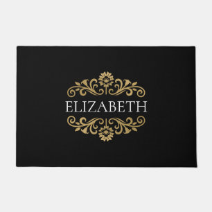 Paillasson Élégant Monogramme noir or
