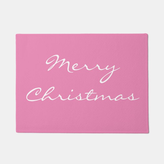 Paillasson Élégant Pink Joyeux Mat de porte de Noël (Devant)