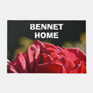 Paillasson Élégant Vintage Joli Rouge Rose Famille Grand