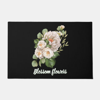Paillasson Elegant white floral bouquet with green leaves
