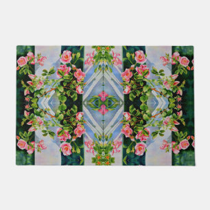 Paillasson Elégante aquarelle rose rose rose floral roses ros