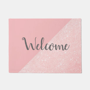 Paillasson Elégante parties scintillant en or rose et rose pa