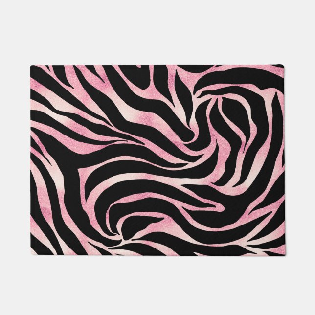 Paillasson Elégante Parties scintillant Rose or Zebra Black P (Devant)