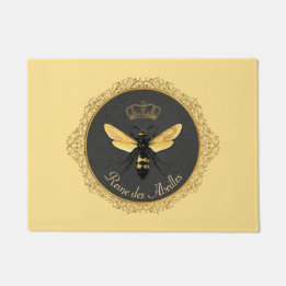 Paillasson Elégante Reine d'Abeille gris or jaune