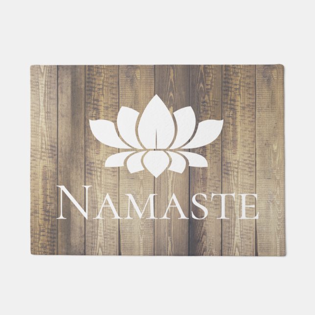 Paillasson Élégantes planches en bois Namaste White Lotus (Devant)