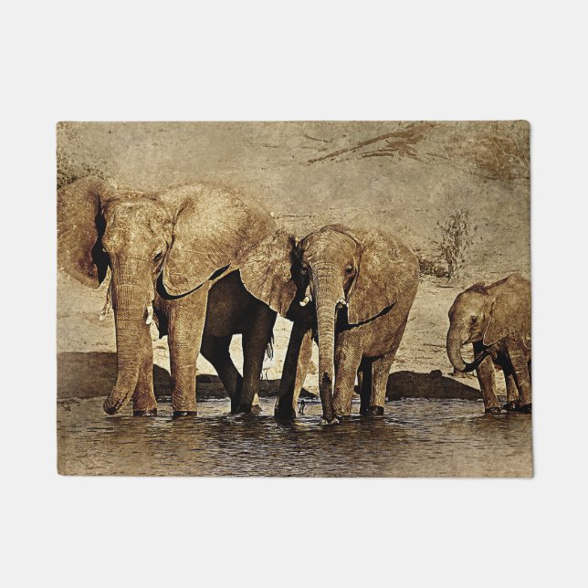 Paillasson Eléphants - Beauté et dignité (Devant)