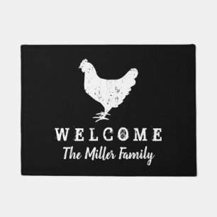 Paillasson élevage de poulet vintage animal coutume porte d'