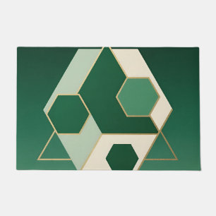 Paillasson Émeraude Hexagone Géométrique Luxe