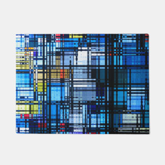 Paillasson En grande partie résumé moderne bleu