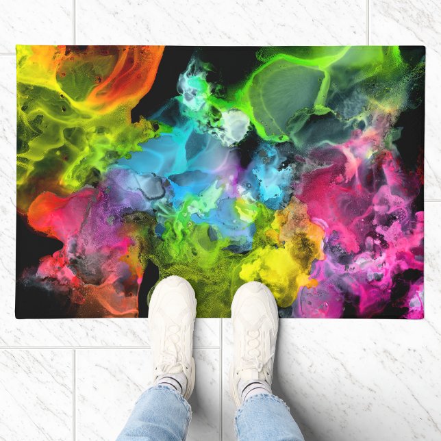 Paillasson Encre Abstraite couleur arc-en-ciel (Créateur téléchargé)