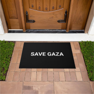 Paillasson Enregistrer Gaza noir blanc texte personnalisé min
