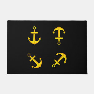 Paillasson Ensemble d'Ancres en bateau doré