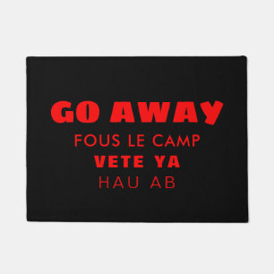 Paillasson Entrez loin dans quatre langues antisociales