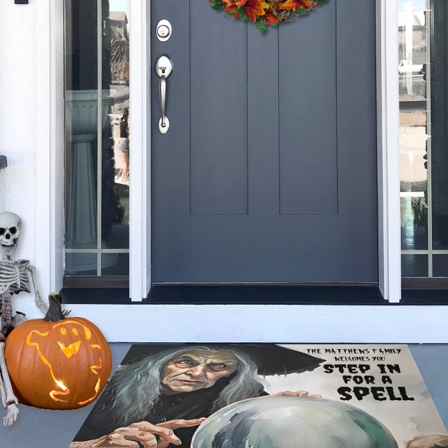 Paillasson Entrez un nom personnalisé pour un sort (Add your family name to this fun doormat and invite your guests to step in for a spell.)