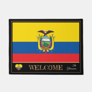 Paillasson Equateur et Equateur Drapeau / Sports Bienvenue
