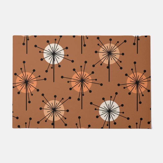 Paillasson Ere atomique Spoutnik Starburst Fleurs brûlées Ora (Devant)