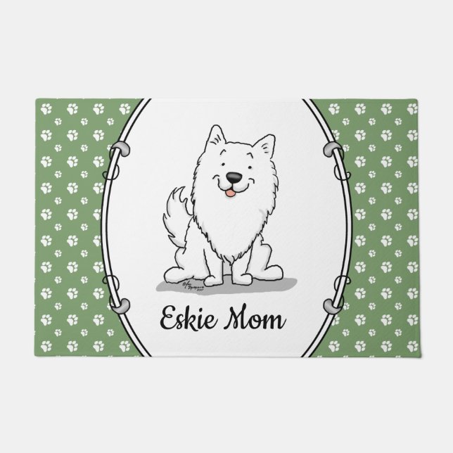 Paillasson Eskie Mom - American Eskimo Chien Mom (Devant)