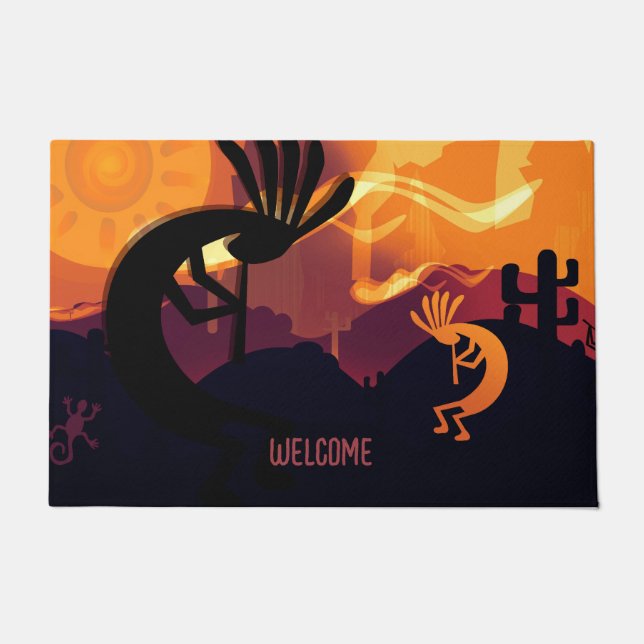 Paillasson Esprit du désert de Kokopelli Coucher du soleil (Devant)