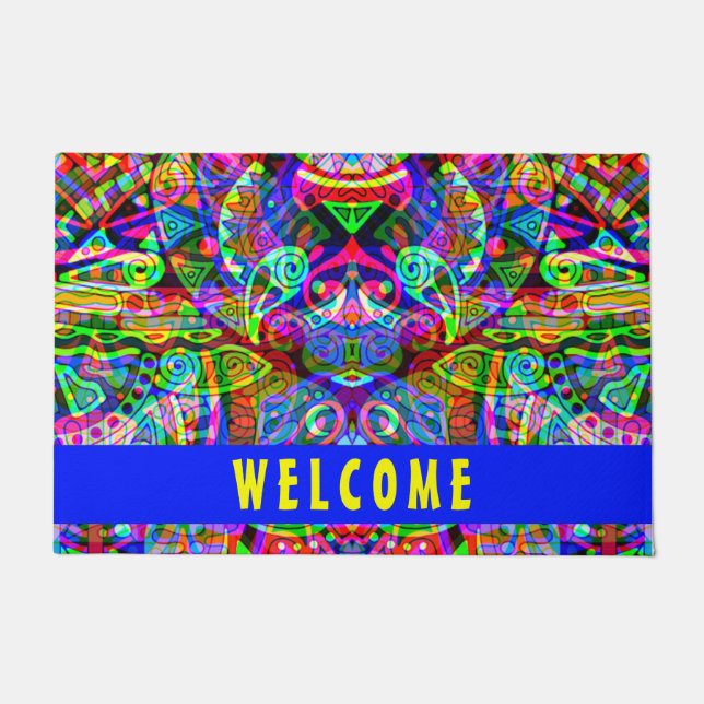 Paillasson Esquisse Imaginaire Art - Neon Abstrait Maj 3 (Devant)