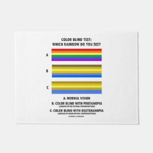 Paillasson Essai de daltonisme : Quel arc-en-ciel voyez-vous