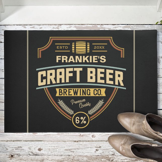 Paillasson Étiquette de bière artisanal personnalisé brasseri (Créateur téléchargé)