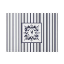 Étiquette Vintage et monogramme de la bande bleue 
