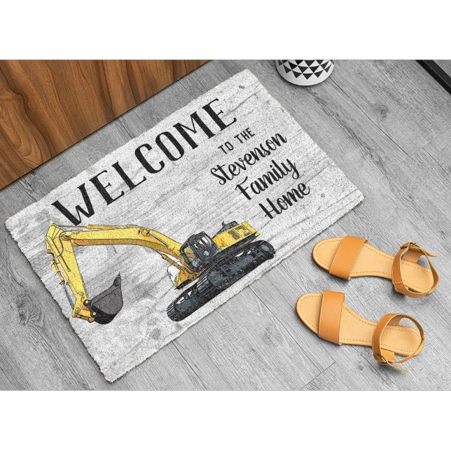 Paillasson Excavateur Équipement lourd Construction Accueil (Créateur téléchargé)