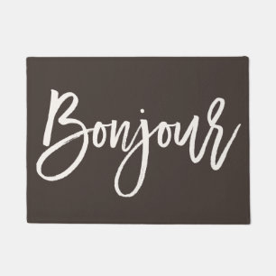 Paillasson fait sur commande de couleur de Bonjour