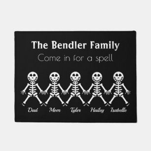 Paillasson Famille de 5 squelettes Halloween Doormat