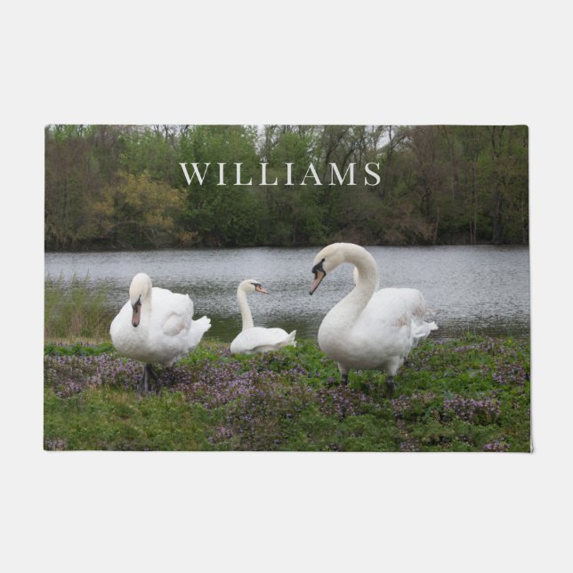Paillasson Famille de cygne personnalisée (Devant)