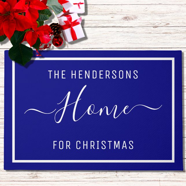 Paillasson Famille de Noël customisée Marine Bleue (Créateur téléchargé)