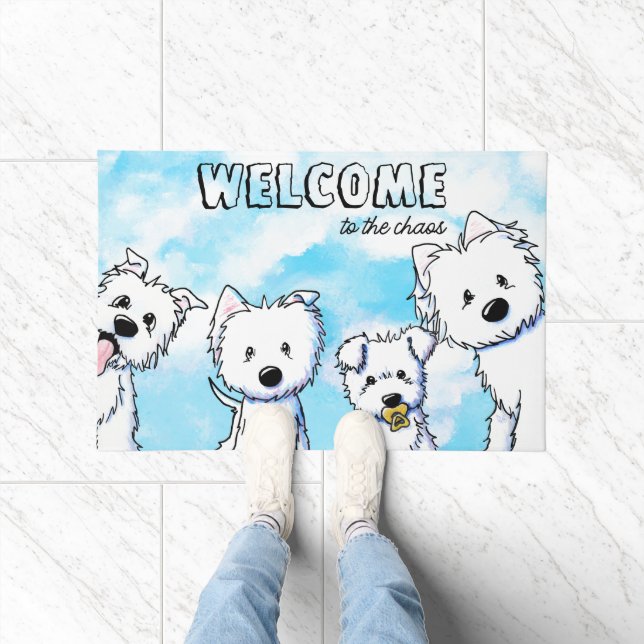 Paillasson Famille Whimsical Westie (Intérieur)