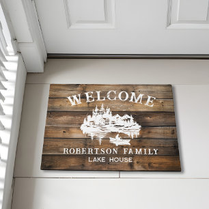 Paillasson Family Lake House Rustic Wood Welcome