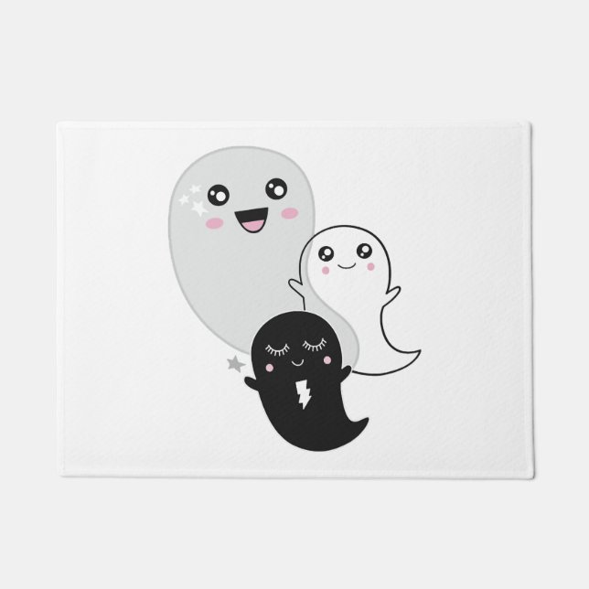 Paillasson fantômes mignons halloween kawaii (Devant)