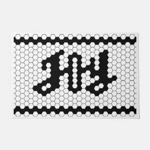 Paillasson Farmhouse Christmas Joie Faux Carrelage noir et bl