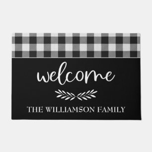 Paillasson Farmhouse moderne Black Buffalo Plantation Nom de