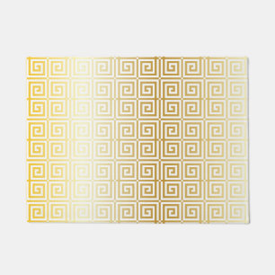 Paillasson Faux Gold Foil Trellis Grèce Key Motif mat