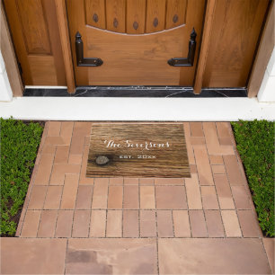 Paillasson Faux Rustic Brown Grange Wood