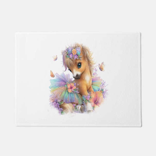 Paillasson Ferme à cheval arc-en-ciel été (Devant)