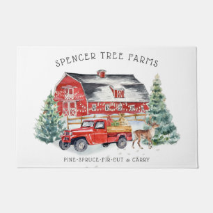Paillasson Ferme de Noël   Camion rouge Vintage