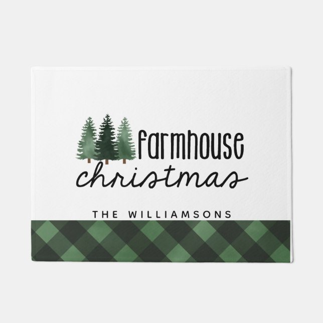 Paillasson Ferme Noël Pays Plaid Nom de famille Bois (Devant)